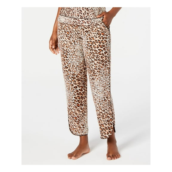INC Intimates Beige Elastic Band Animal Print Sleepwear Pants Size: XXL