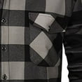 thumbnail image 5 of Brnmxoke Button Up Jacket Men Flannel Fleece Lined Thicken Plaid Shirts Collared Winter Outerwear Coat with Pockets Gray,S, 5 of 6