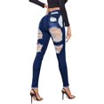 thumbnail image 2 of Jeans Skinny Déchirés Taille Haute pour Femmes, 2 of 6
