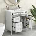 thumbnail image 2 of 30'' Bathroom Vanity With Top Sink, Modern Bathroom Storage Cabinet With Soft Closing Door 2 Drawers 1 Tip-out Drawer, Single Sink MDF Bathroom Vanity For Bathroom Garage Garden, 2 of 9