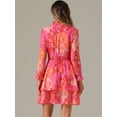 thumbnail image 4 of DARING DIVA Women's Floral Ruffle Trim Layered Dresses XL Hot Pink, 4 of 6