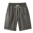 thumbnail image 3 of Only Moment Women's Drawstring Sweat Shorts Jute Casual Elastic High Waisted Wide Leg Cute Dressy Beach Shorts 2026 Vacation Beach Clothes Bike Shorts Wowomen Dark Gray,S, 3 of 7