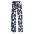 thumbnail image 5 of Pajama Pants Women Trendy Floral Print Lounge Pajama Bottoms Comfy Stretch Sleep Pants Drawstring Wide Leg Pj Bottoms, 5 of 5