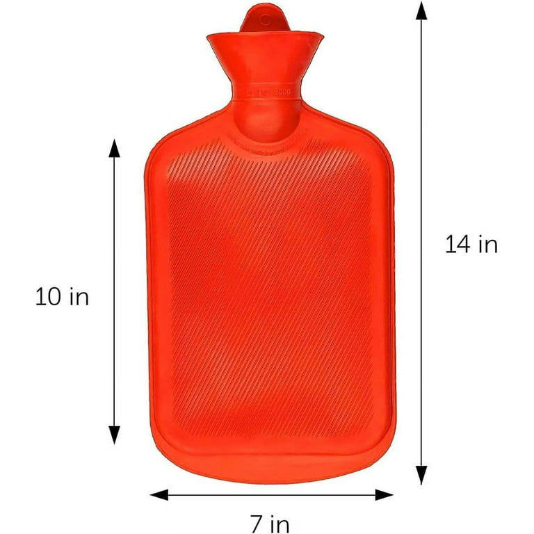 Classic Red Rubber Hot Water Bottle, Hot Compress, Pain Relief from  Headaches, Cramps, Arthritis, Back Pain, Sore Muscles, Injuries - 2 Quart  Capacity