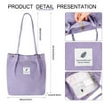thumbnail image 4 of Ayieyill Corduroy Tote Bag for Women Girl Lady Large Corduroy Bag Canvas Shoulder Bag and Handbags with Inner Pocket, 4 of 6