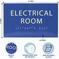 thumbnail image 3 of ADA CENTRAL SIGNS 6" X4" Electrical Room Sign- Tactile Graphics Grade 2 Braille Text | Modern Utility Wall Mount Adhesive Strips Plastic Signs For Schools, Offices, Businesses, Apartments & Restaurant, 3 of 7