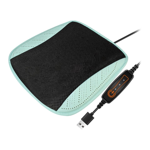 Cojín para asiento de coche con 8 ventiladores USB, suave y fácil de usar, protector ventilado. Verde claro