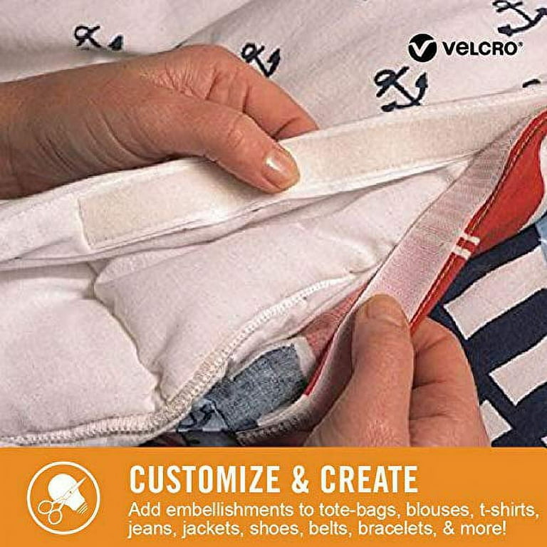 VELCRO® Brand | Sew & Stick Fabric Tape | Cut-to-Length Strong Hook & Loop  Self Adhesive Sticky Tape Perfect for Crafting, Clothing Repairs & Hemming