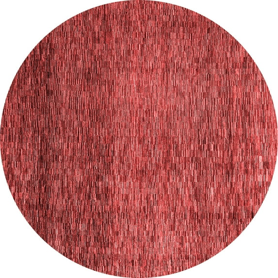 Ahgly Company Indoor Round Abstract Red Modern Area Rugs, 3' Round