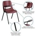 thumbnail image 5 of Flash Furniture Burgundy Ergonomic Shell Chair with Right Handed Flip-Up Tablet Arm, 5 of 12