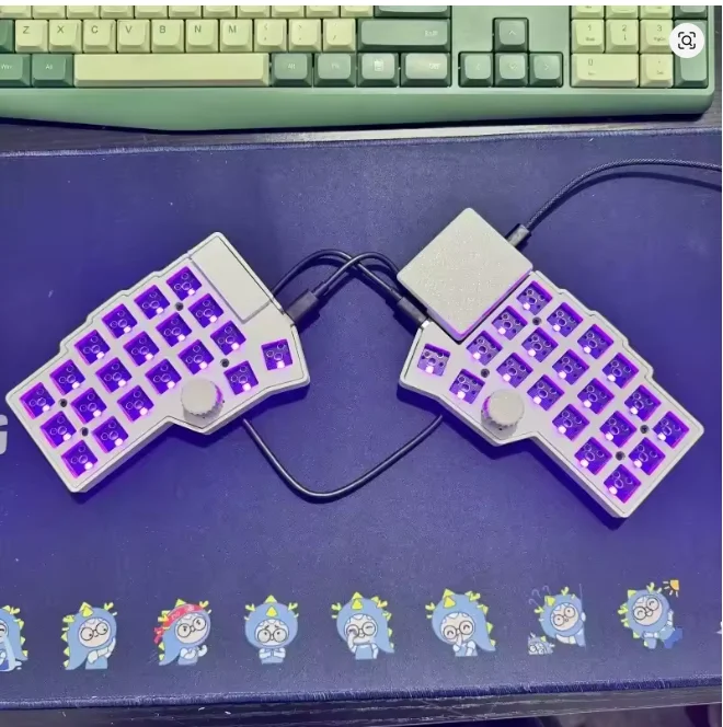 Corne V4.1 Procyon Split Keyboard Kit Square Touchpad Custom RGB VIA with Mouse Knob Hot Swappable Mechanical Keyboard Kit, Wired Single Mode MX Switch, FDM Printed Shell Split Keyboard