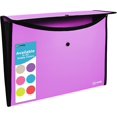 thumbnail image 1 of shiyou-Square Flap Plastic File Holder, Purple, A4 Letter Size, Reusable, Snap Closure, 13" x 9.4", 1 of 4