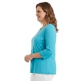 thumbnail image 6 of Turtle Bay New York Women's Classic Comfort Fit 3/4 Sleeve length Crew Neck Jersey Knit T-Shirt, 6 of 6