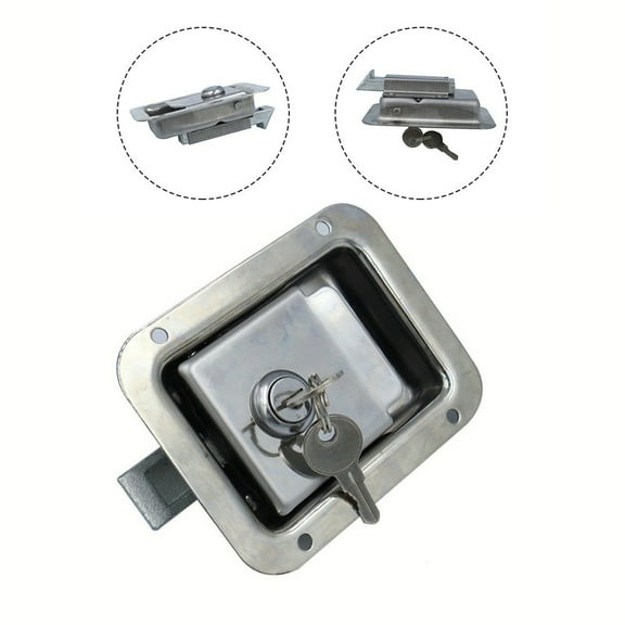 Travel Trailer Lock Stainless Steel Rv Door Latch Heavy Duty Recessed Lock