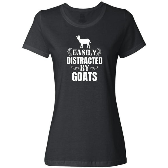 Inktastic Easily Distracted by Goats Women's T-Shirt