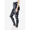 thumbnail image 3 of Woman Within Plus Size Petite Stretch-Cotton Knit Pull-On Printed Leggings, 3 of 6