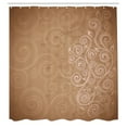 thumbnail image 2 of Ambesonne Ornamental Shower Curtain, Floral Swirls Ivy Ombre, 69"Wx84"L, Pale Cinnamon, 2 of 4