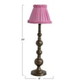 thumbnail image 3 of Creative Co-Op Sculptural Metal Table Lamp with Pleated Shade, Brass and Pink, 3 of 3