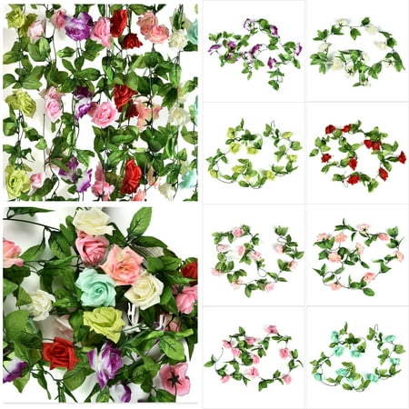 - CUH Artificial Silk Rose Flower Vine Garland Flower for Home Wedding Garden Party Decoration