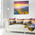 thumbnail image 3 of Designart Rhododendron Flowers in Colorful Hills - Landscape Photography Throw Pillow - 18x18, 3 of 5
