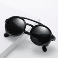 thumbnail image 3 of Gafas de sol modernas con remaches para hombres y mujeres, gafas redondas europeas y americanas de inmersión, gafas de sol personalizadas Steampunk, 3 of 5