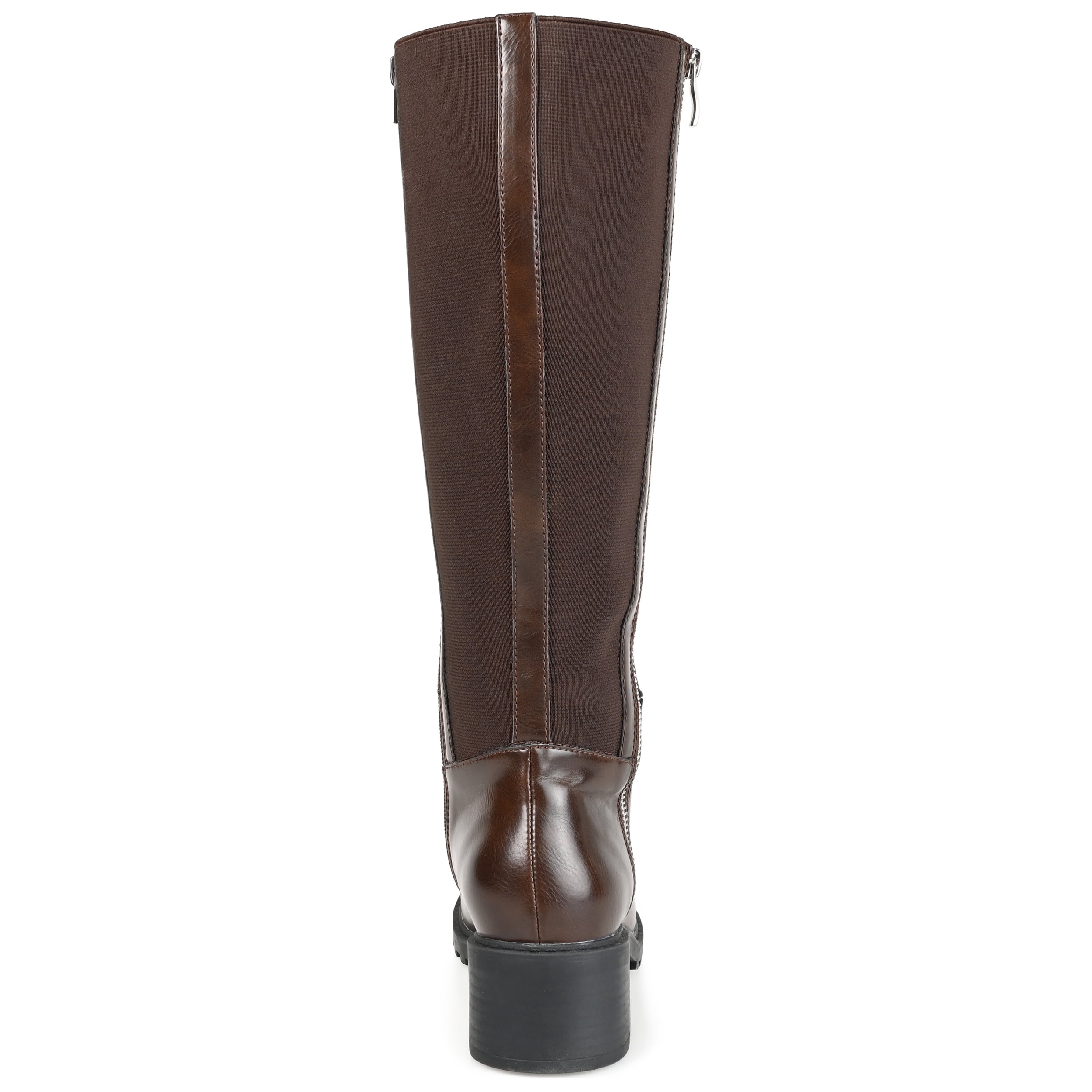 Journee Womens Morgaan Wide Calf Stacked Heel Knee High Boots