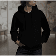 thumbnail image 4 of Hooded Fleece Pullover Soft Drawstring Sweatshirt for Men, Winter Warm Loungewear with Pockets, 4 of 6