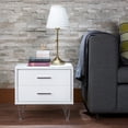 thumbnail image 4 of Rectangular Night Table With 2 Drawers In White, Metal Legs 2 Accent Wooden,, 4 of 4