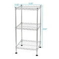 thumbnail image 4 of Promotion Sale! 3-Tier Wire Shelving Unit Adjustable Steel Wire Rack Shelving 3 Shelves Steel Storage Rack or Two 3 Tier Shelving Units with PE mat and Stable Leveling Feet, NSF Certified, Chrome, 4 of 6