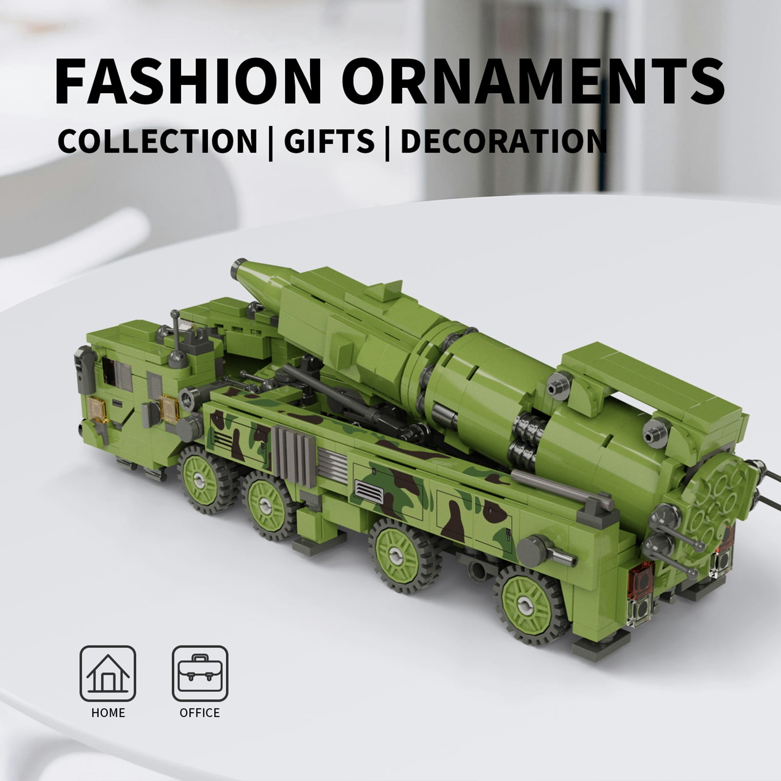Cacagoo 782PCS Military Missile Truck Building Blocks Set - Army Vehicle Model Kit for Kids & Collectors