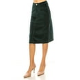 thumbnail image 4 of Be-Girl Women's A-Line Midi Skirt, Velvet, Knee Length, Classic Casual Style SG-79106-S.Green, 4 of 5