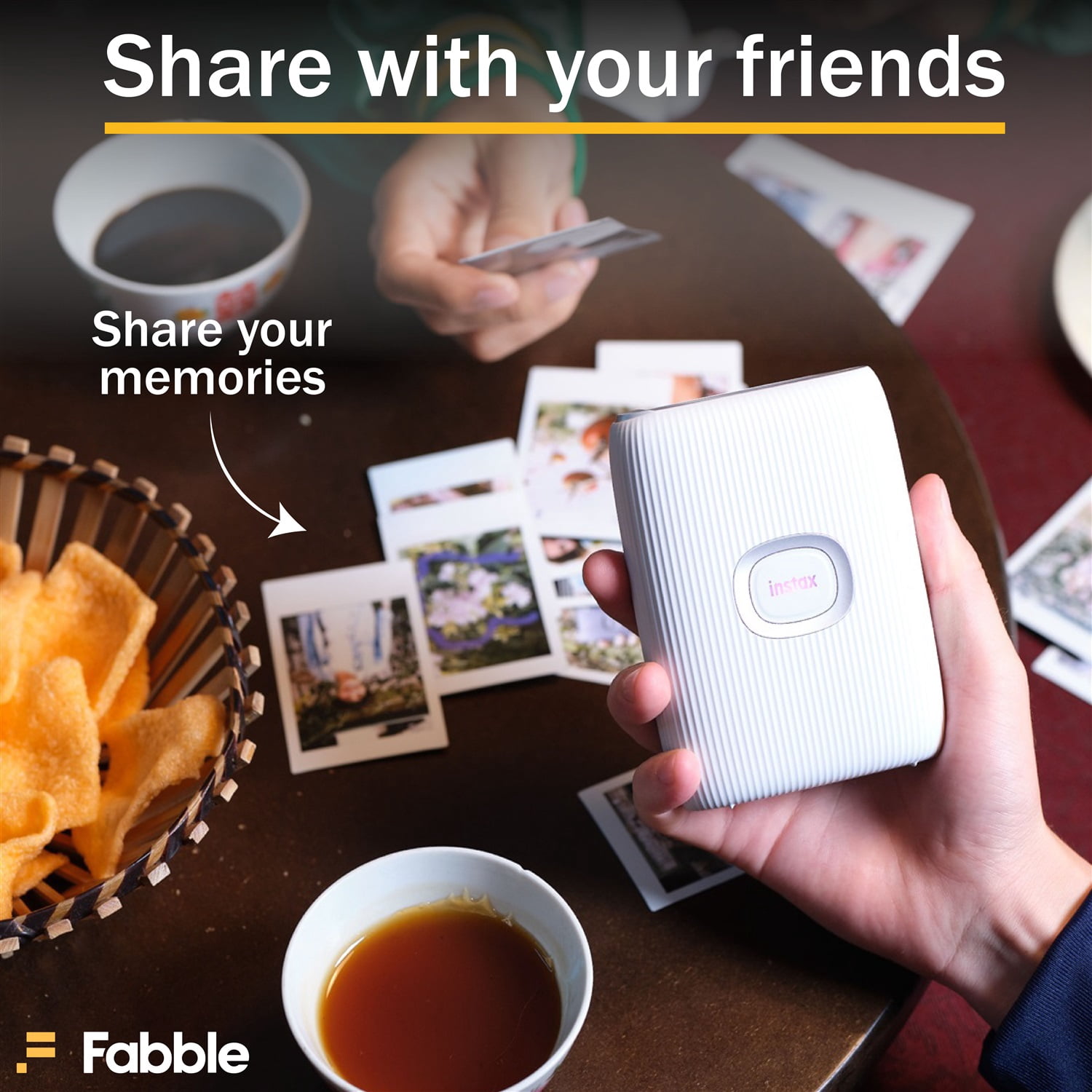 Fujifilm INSTAX Mini Link 2 Smartphone Printer (Clay White) Bundle with Instax Mini Twin Pack Film (20 Sheets), Photo Album, Sticker Frames & Bouquet Holder, Bluetooth Instant Photo Printer