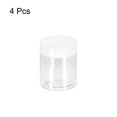 thumbnail image 3 of Transparente Plástico Frascos con Blanca Tapa - 4Uds 9oz/250ml Almacenamiento Recipientes Juego 70mm Diámetro Reutilizables Macetas para Cocina Organizador Unique Bargains conjuntos de contenedores de almacenamiento de alimentos, 3 of 5