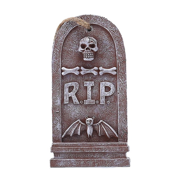Letreros colgantes para patio de Halloween, lápida sepulcral Rip Graveya para decoraciones de lápida, decoración de pared para césped al aire libre