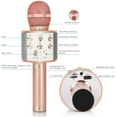 thumbnail image 5 of Fitfirst Wireless Bluetooth Karaoke Microphone for Kids, 5-in-1 Portable Handheld Karaoke Mic Speaker Player Recorder with Adjustable Remix FM Radio for Girls Boys Teens Birthday(Rose Gold), 5 of 7