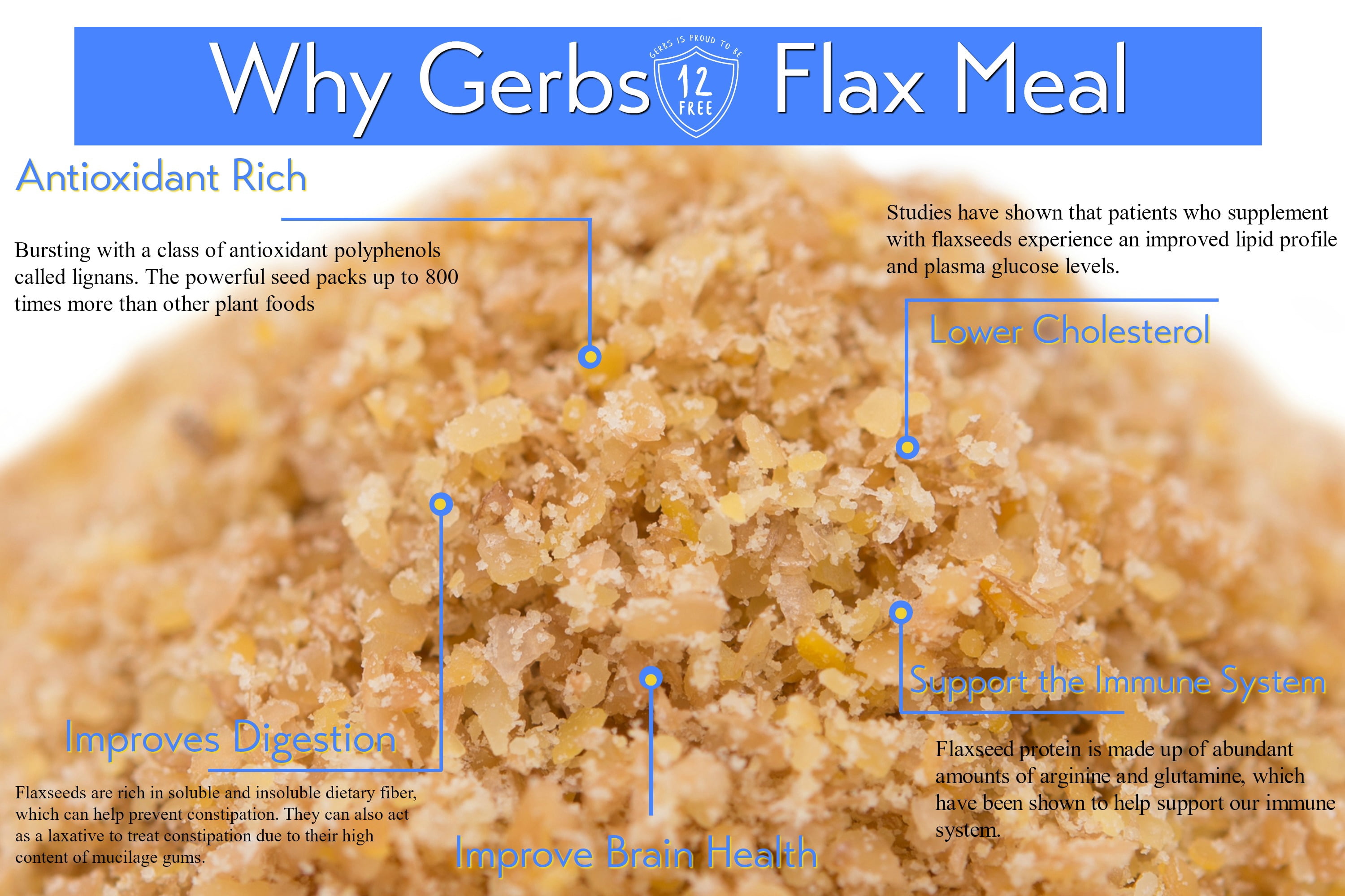 GERBS Ground Flax Seed Meal, 16 Ounce Bag, Top 14 Food Allergy Free, Non GMO, Vegan, Keto, Paleo Friendly