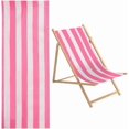 thumbnail image 1 of 1 pieza de repuesto para silla de playa, silla de jardín, correas de tela Oxford de rayas rosa y blanco, 435 x 1165 mm, para patio exterior, plegable, tumbona de tela, 1 of 9