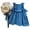 ZZBlue60, variant on Toddler Girls Casual Dresses Solid Color Spaghetti Strap Off Shoulder Short Sleeve Ruffles Party Princess Dress Daily-Wear
