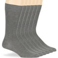 thumbnail image 3 of Mens Bamboo Dress Casual Crew Socks, Dark Grey, XLarge, 6 Pack, 3 of 7