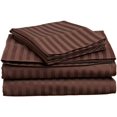 thumbnail image 3 of Lightweight & Comfortable 600 Thread Count 100% Egyptian Cotton Ultra Soft Cotton Rich Easy Care Sateen Sheets,Full Size 4 Piece Sheet Set Fit 26" Inch to 30" Inch Deep Pocket {Stripe Chocolate}, 3 of 6