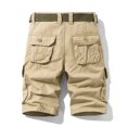 thumbnail image 4 of Plus Size Pants Men's Pocket Zipper Buttons Solid Leisure Time Tooling Short Pants Khaki 14(38), 4 of 8