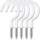 thumbnail image 1 of 30pcs Screw-In Cup Hooks, White Plastic Coated Mug Holders, 1 of 5