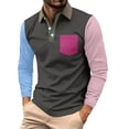 thumbnail image 2 of Bovxnpu Mens Long Sleeve Shirts Button Tee Dress Golf Shirt Button Shirt Business Casual Work Travel Tops, 2 of 5