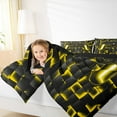 thumbnail image 4 of Manfei Gaming Bedding Comforter Set,Geometric Grid Twin Comforter Sets,Gradent Yellow Black Bedding Set For Boy,Microfiber Room Decor Reversible,2-Piece, 4 of 8