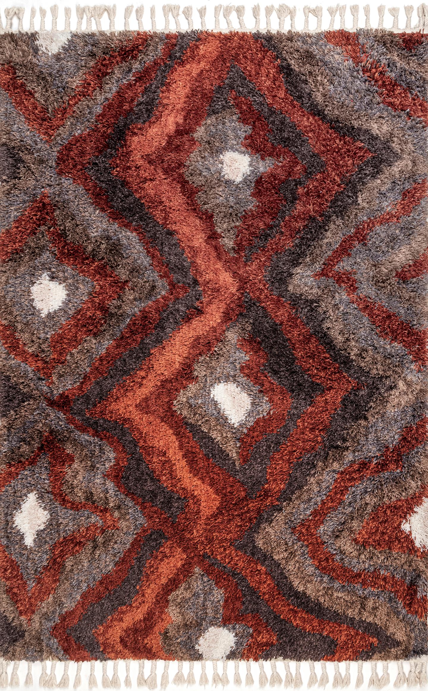 nuLOOM Alexia Abstract Diamond Shaggy Tassel Area Rug, 4' x 6', Multi