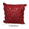 thumbnail image 3 of Eoozwa 2 Packs Bowknot Pillow Cover Christmas Decor Polyester Plush Cushion Case for Sofa Bed Living Room Holiday Home Accent Throw Pillow Cover 44x44cm, 3 of 6