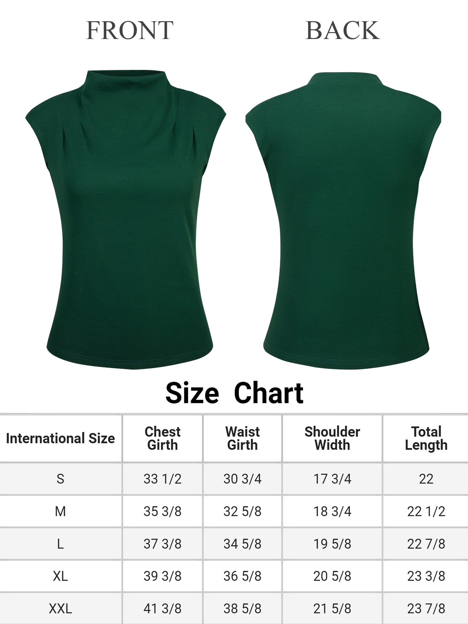 Unique Bargains Women's Mock Neck Blouse Basic Cap Sleeve Knitted Tops XL Green