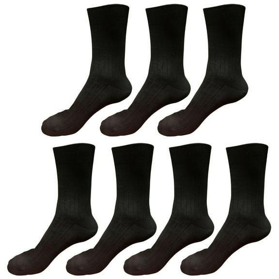 7 pairs 98% Cotton Mens Breathable Comfortable Soft Fashion Casual Crew Business Dress Socks Mid Calf Size 9-11