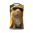 thumbnail image 6 of Lsque Heavy Metal Style Guinea Pig Print Men's Cotton Blend Sleeveless Muscle Shirts (S-3XL)- Moisture Wicking, Odor Protection, UPF 30+,Large, 6 of 8
