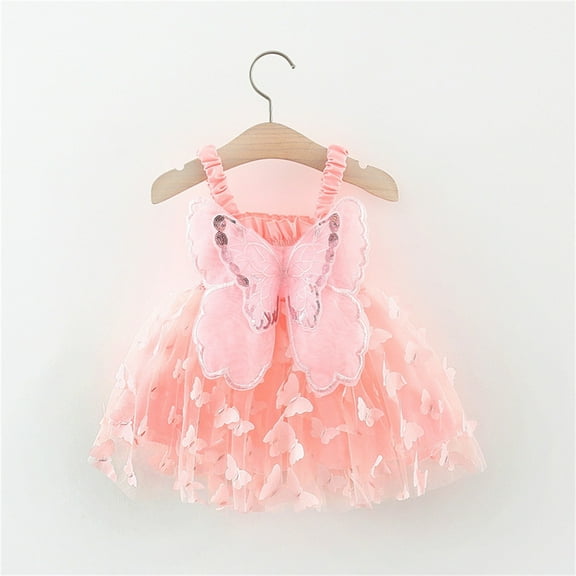 Flower Girl Dress Toddler,Toddler Girl Clothes,Summer Little Girls Dresses ,Toddler Kids Kids Girls Cute Summer Mesh Solid Color Print Bow Suspenders Dress Skirt